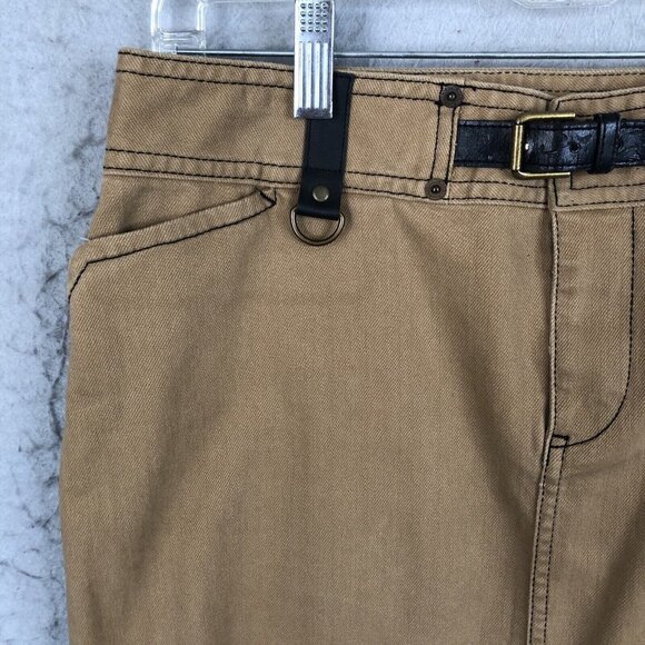 Ralph Lauren Jeans Co Denim Skirt Women 6 Brown Pencil Leather Buckle Western - Picture 10 of 16